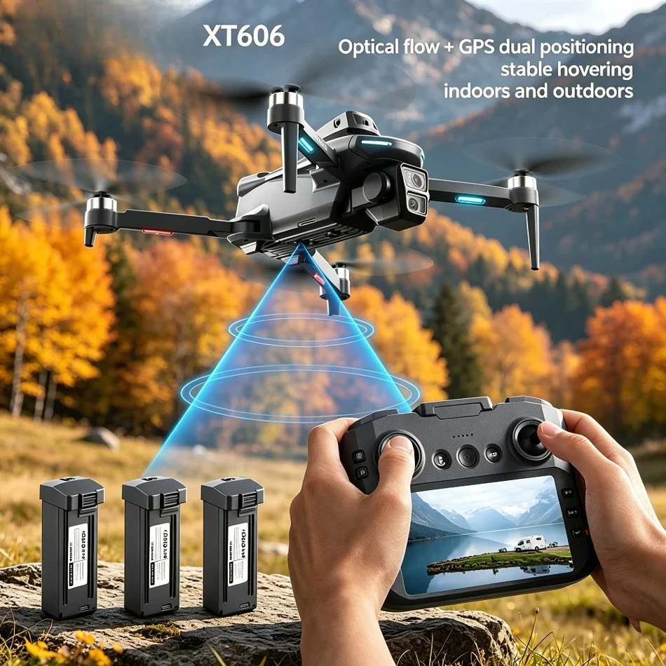 Brand+ XT606 MAX Drone 4K 8K Professional HD Camera FPV with Screen 360° Obstacle Avoidance Brushless Motor Quadcopter Toy Gift