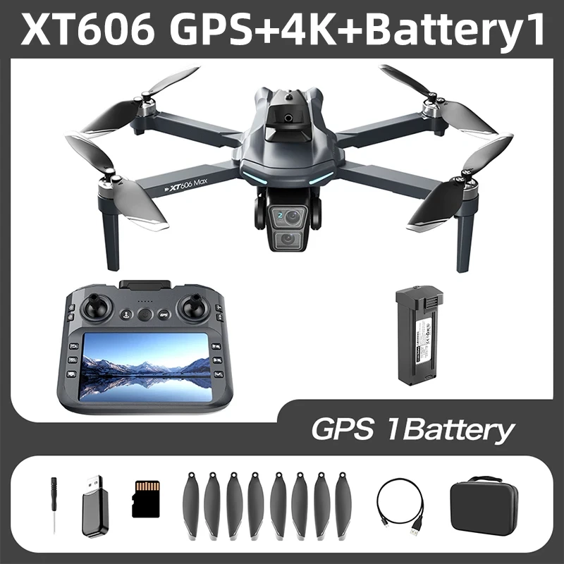 Brand+ XT606 MAX Drone 4K 8K Professional HD Camera FPV with Screen 360° Obstacle Avoidance Brushless Motor Quadcopter Toy Gift