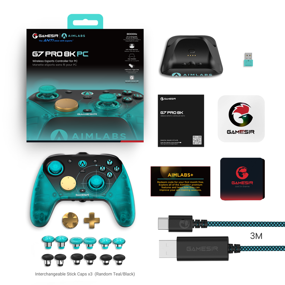 GameSir G7 Pro Aimlabs Edition Wireless Controller 8000Hz Polling Rate TMR Gen-2 Joystick Hall Effect Trigger Switch