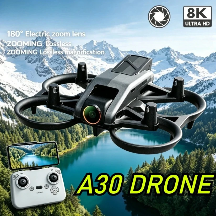 Xiaomi A30 Foldable GPS Drone with 4K/8K HD Camera. This high-performance RC quadcopter features full wrap protection and a sleek racing design, perfect for outdoor aerial