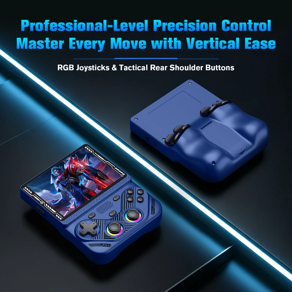 RG43V Pro Retro Handheld Game Console 4.3 Inch IPS Screen Dual System With RK3562 CPU 22000+ Games Support WiFi Network Fighting