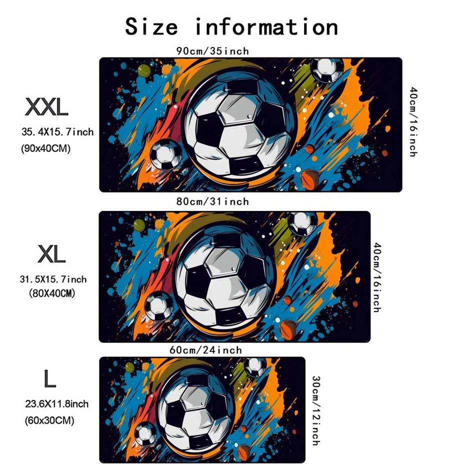 Football Impact Design Mouse Pad PC Gaming Desk Mat XXL Large Rubber Anti-slip Durable Gamer Accessories Keyboard Long Mousepad