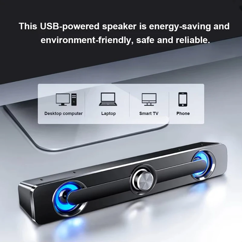 Caixa De Som Wired USB Subwoofer Soundbar For Computer PC Laptop Desktop Audio Music Sound Box Bar Woofer Speaker System