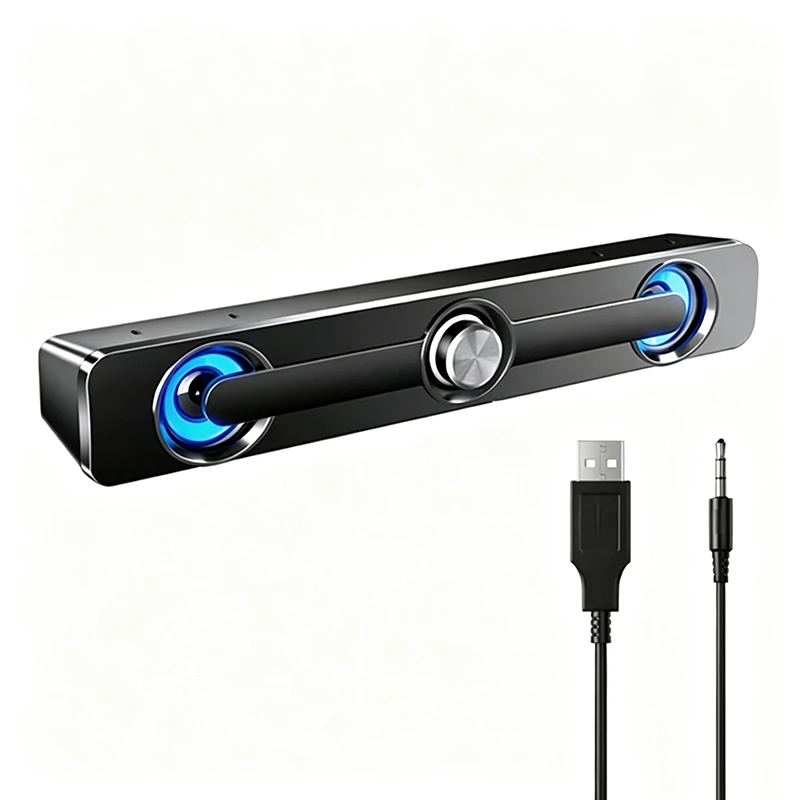 Caixa De Som Wired USB Subwoofer Soundbar For Computer PC Laptop Desktop Audio Music Sound Box Bar Woofer Speaker System