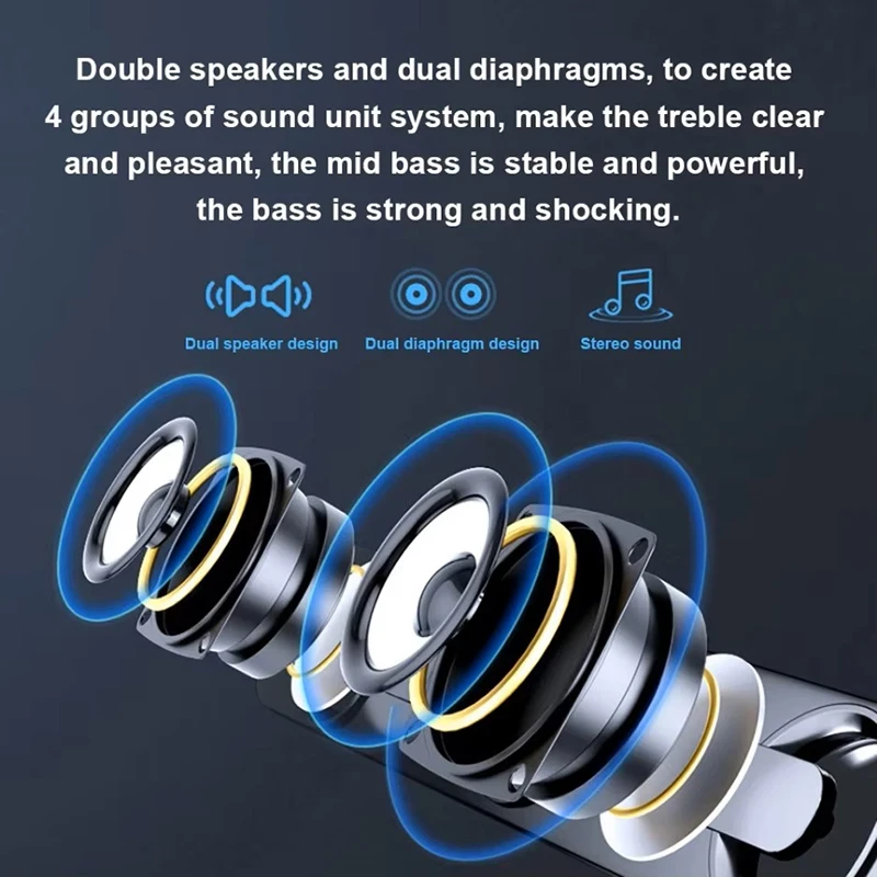 Caixa De Som Wired USB Subwoofer Soundbar For Computer PC Laptop Desktop Audio Music Sound Box Bar Woofer Speaker System