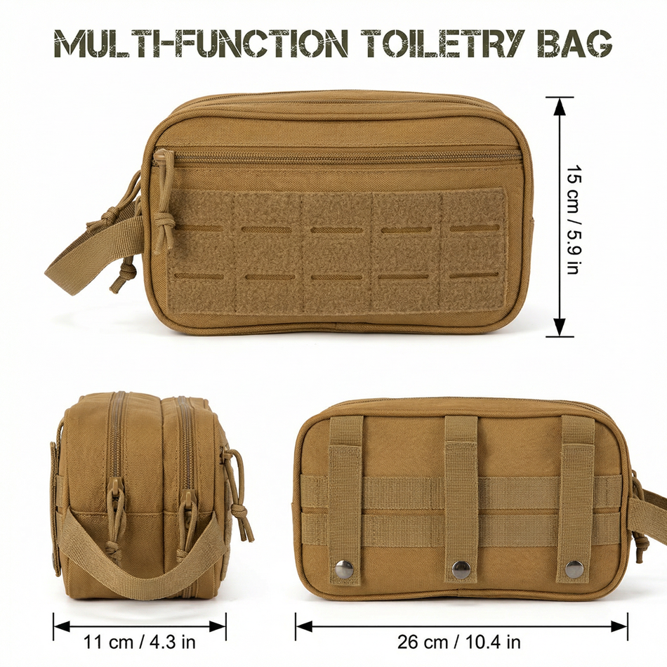 BrandModel Tactical Toiletry Bag Molle Hanging Dopp Kit Shaving Bag Camping Hiking Gym Storage Bag