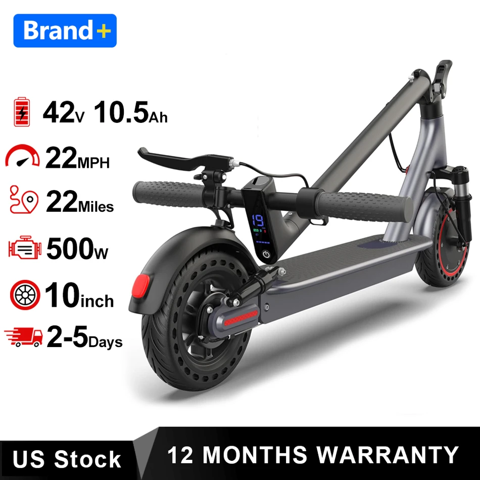 NEW 10‘’ Electric Scooter for Adults,500W Powerful Motor,22 Miles Long Range,Dual Braking System,22Mph Max Speed,Foldable E Scooter with Solid Tires,APP Control