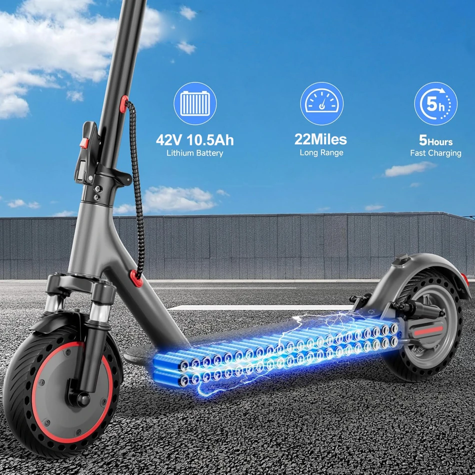 NEW 10‘’ Electric Scooter for Adults,500W Powerful Motor,22 Miles Long Range,Dual Braking System,22Mph Max Speed,Foldable E Scooter with Solid Tires,APP Control