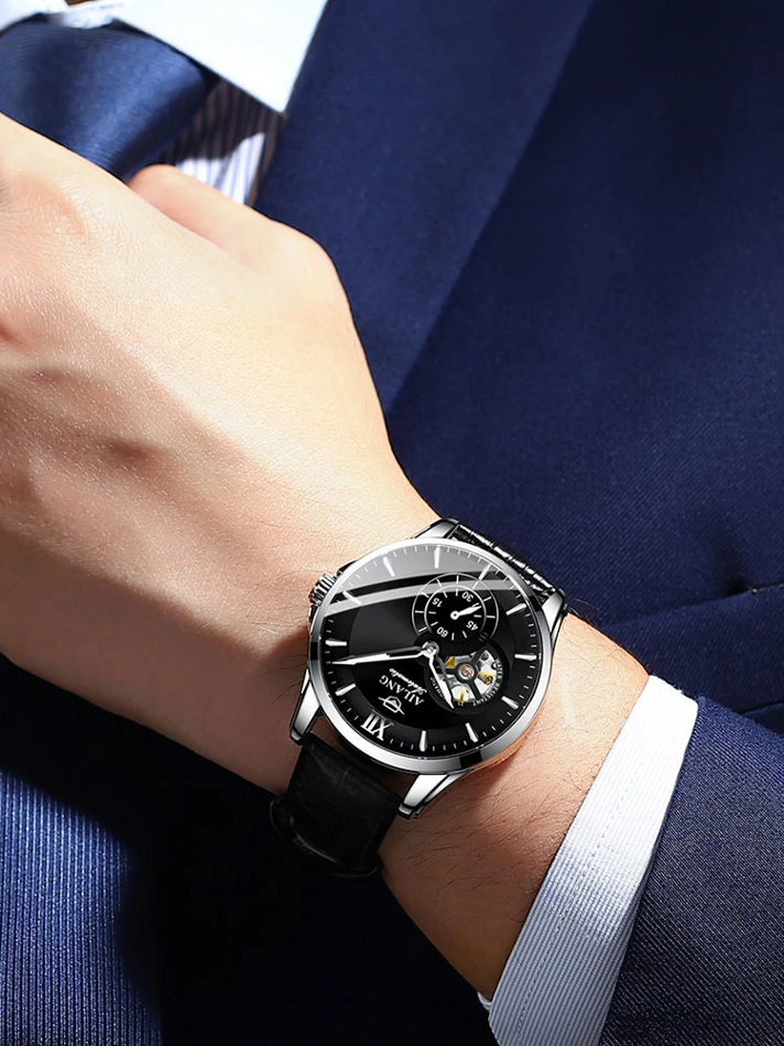 Watches for Men Tourbillon Skeleton Luminous Luxury Mechanical Self Winding Men's Wrist Watch Waterproof