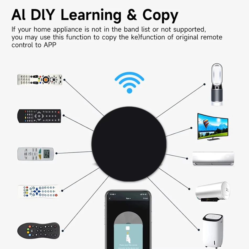 Tuya Smart 3 in 1 WiFi Universal IR Remote Controller Temperature Humidity Sensor AC TV DVD Voice Control Alexa Google Smart Life