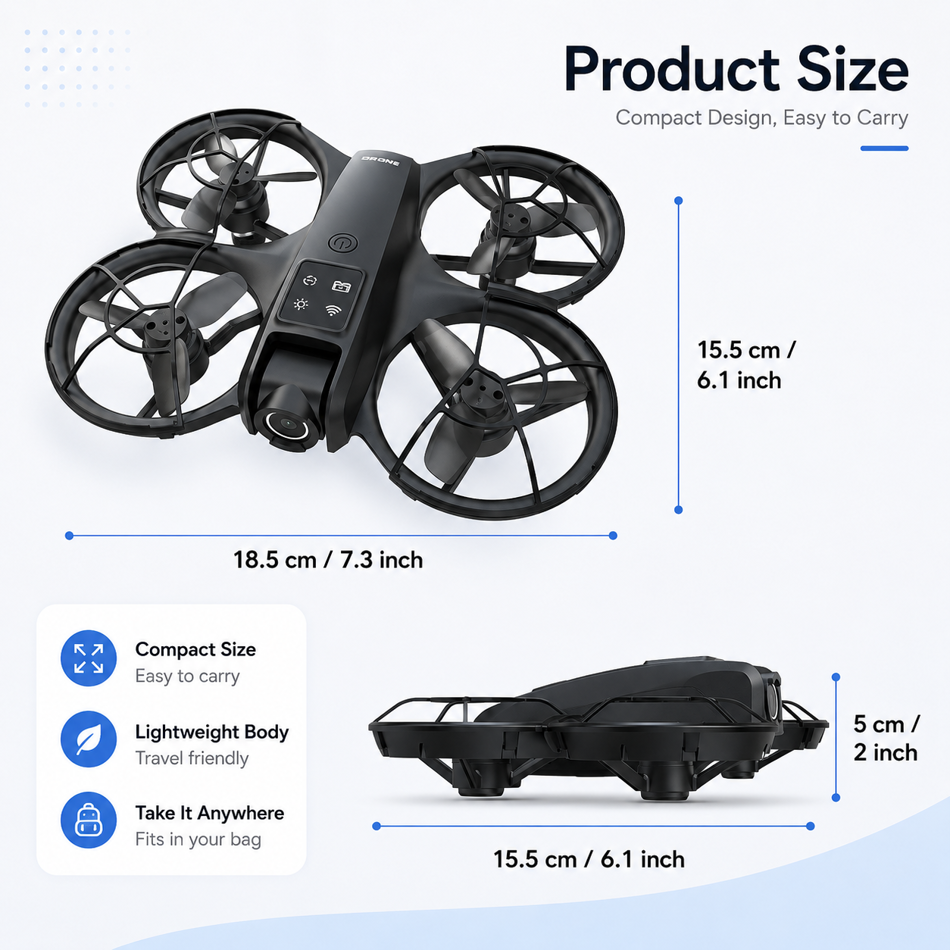 ZNLYRION K200MAX Mini Drone RC Quadcopter, LCD Screen Remote, 180-Degree Electric Adjustable Camera, Brushless Motor, Optical Flow Hover, RGB Colorful Light
