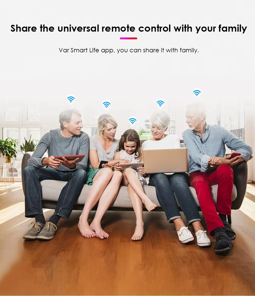 Tuya WiFi IR RF Universal Smart Remote SmartLife App Control for TV AC DVD Compatible Alexa Google Assistant