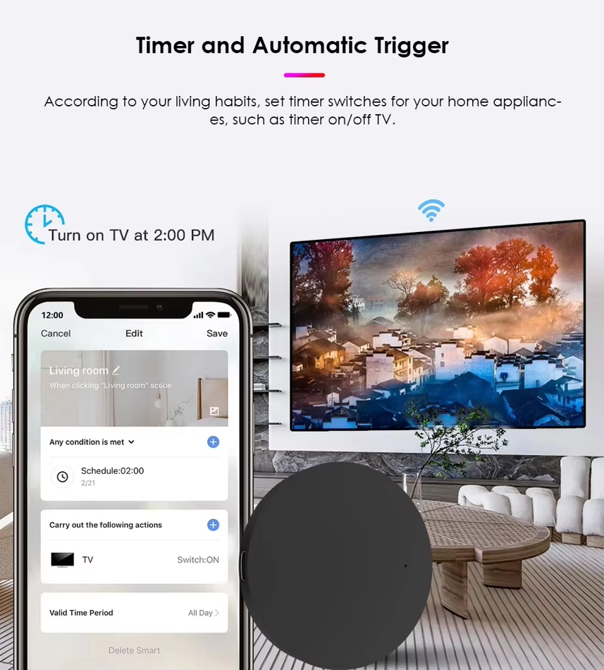 Tuya WiFi IR RF Universal Smart Remote SmartLife App Control for TV AC DVD Compatible Alexa Google Assistant