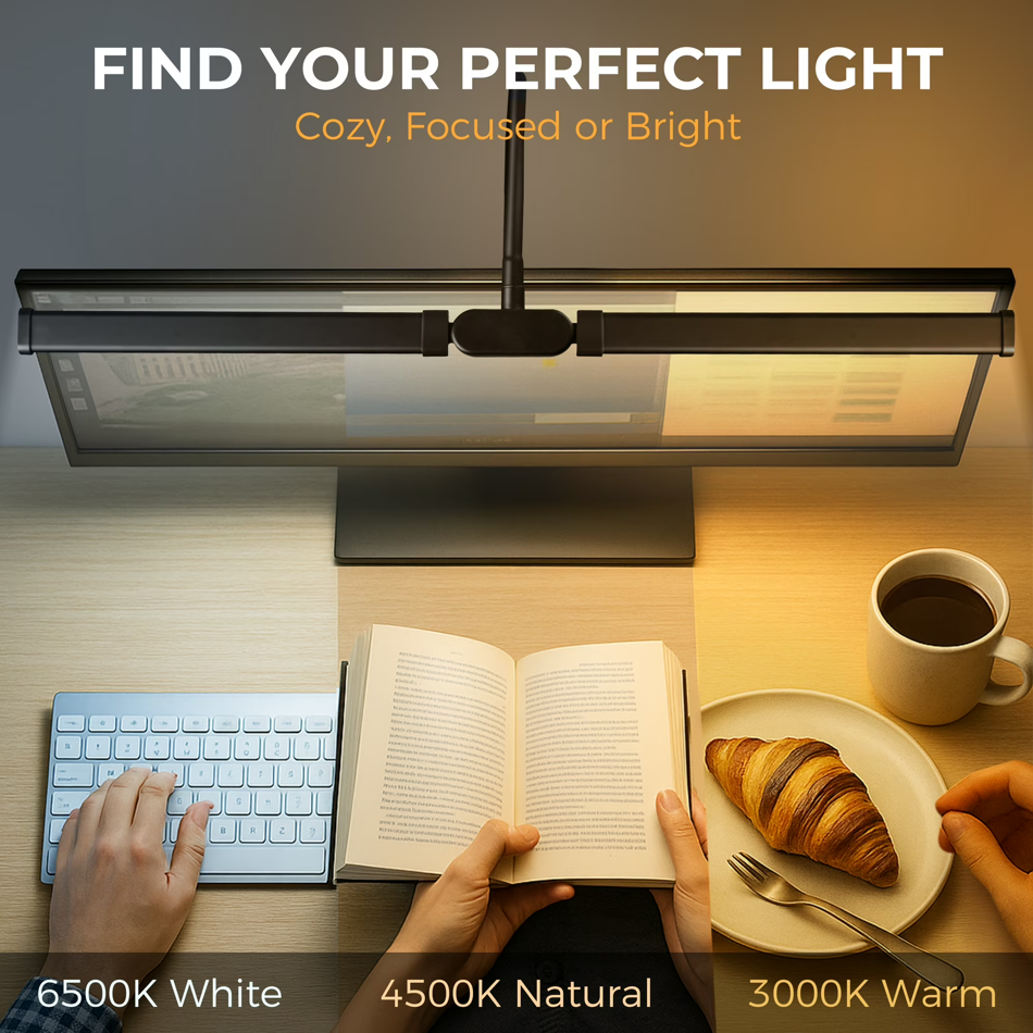 Avolusion HD-1 LED Desk Lamp Double Head Architect Light Clamp 3 Color Modes 10 Brightness USB USB-C Power Adapter Included