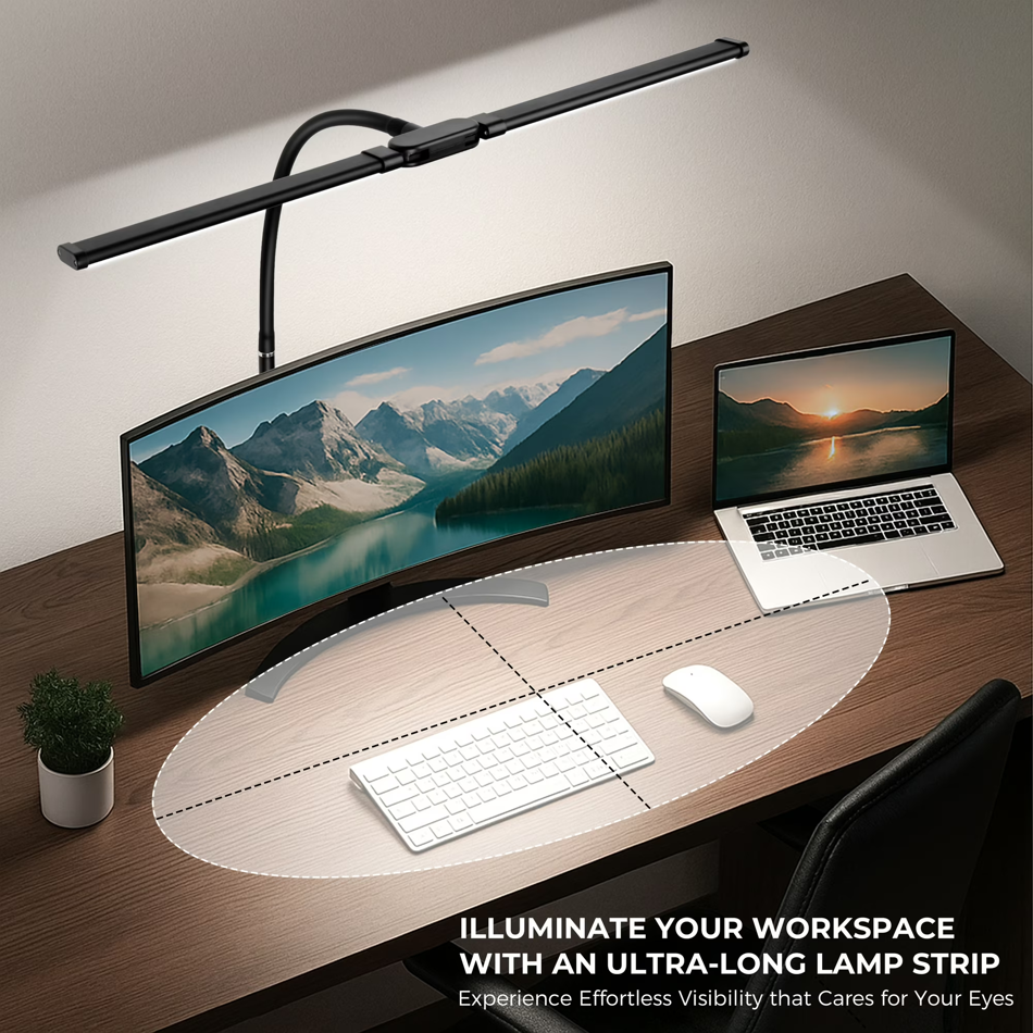 Avolusion HD-1 LED Desk Lamp Double Head Architect Light Clamp 3 Color Modes 10 Brightness USB USB-C Power Adapter Included