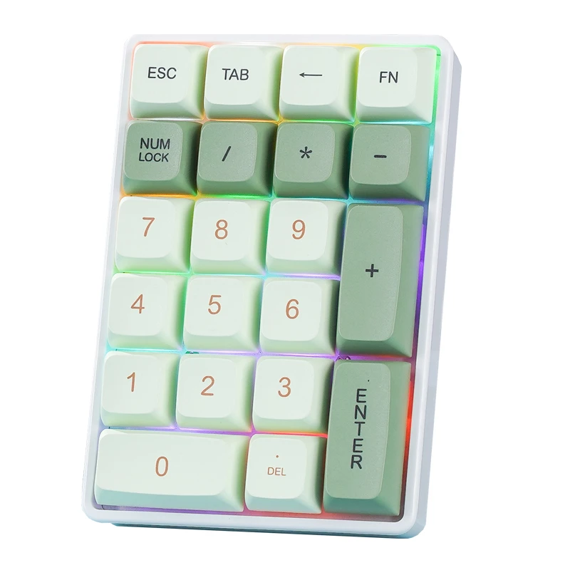 FREEWOLF K21 Wireless Mechanical Numeric Keypad 21 Keys Tri-Mode Bluetooth 2.4G USB-C Hot Swappable RGB Numpad