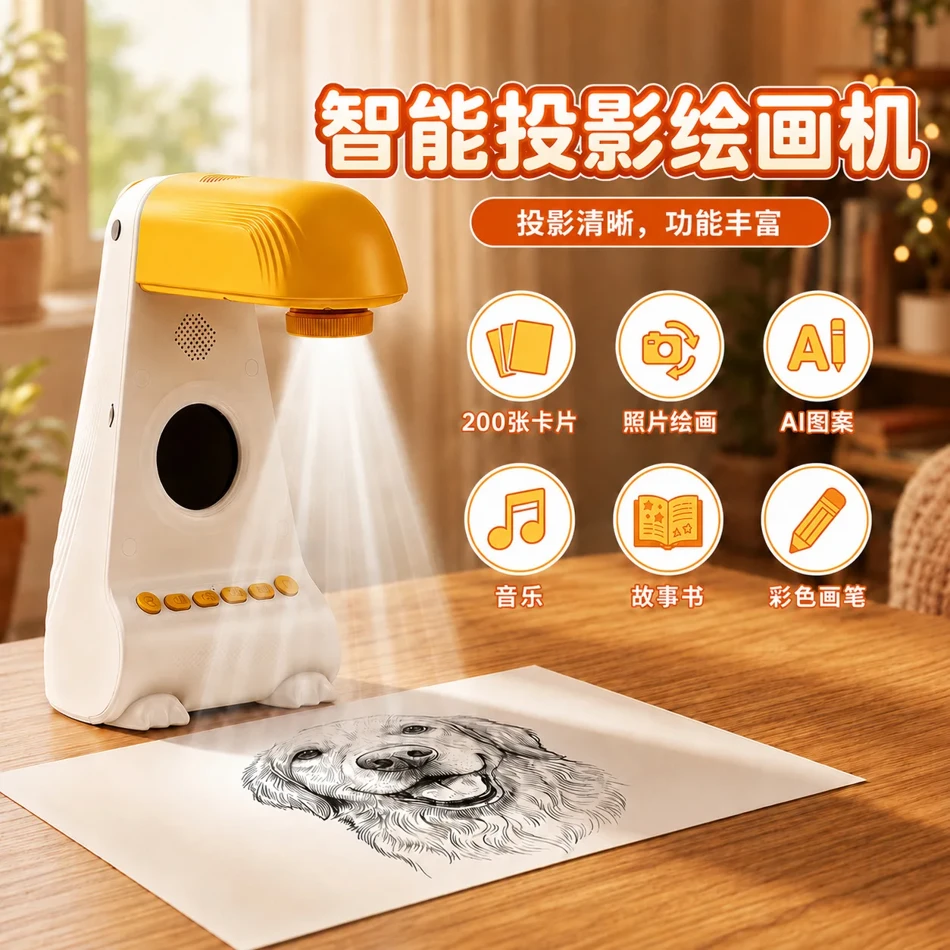 Children's AI Smart Painting Projector Educational Drawing Toy. This creative enlightenment tool helps kids learn to copy and project images for interactive artistic development.