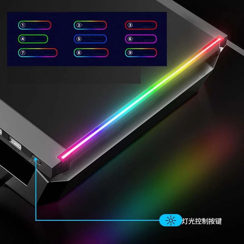 Multi-Function Desk Stand for Computer Monitor, Laptop, Tablet, USB Type-C Extend Adapter with Colorful Backlighting