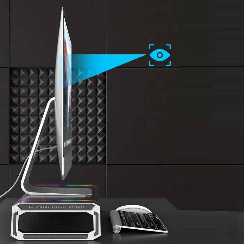 Multi-Function Desk Stand for Computer Monitor, Laptop, Tablet, USB Type-C Extend Adapter with Colorful Backlighting
