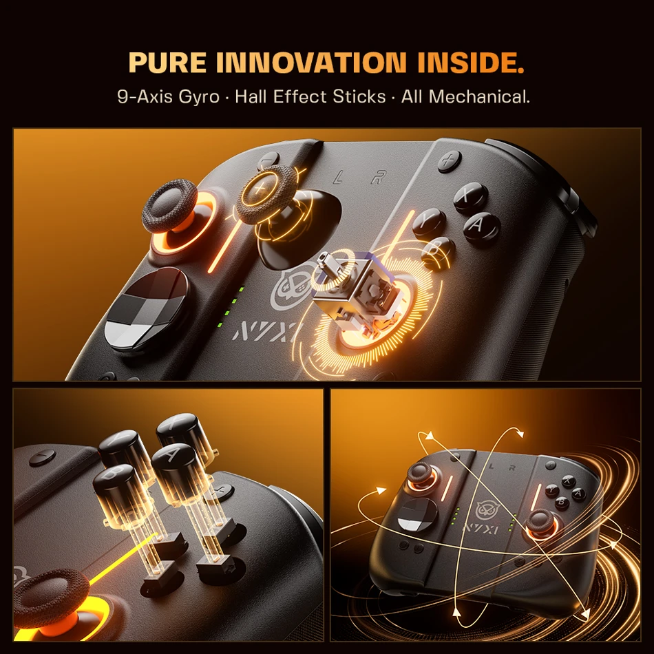 NYXI Hyperion 3 Wireless JoyPad for Switch 2, ergonomic controllers, Bluetooth, charging dock included