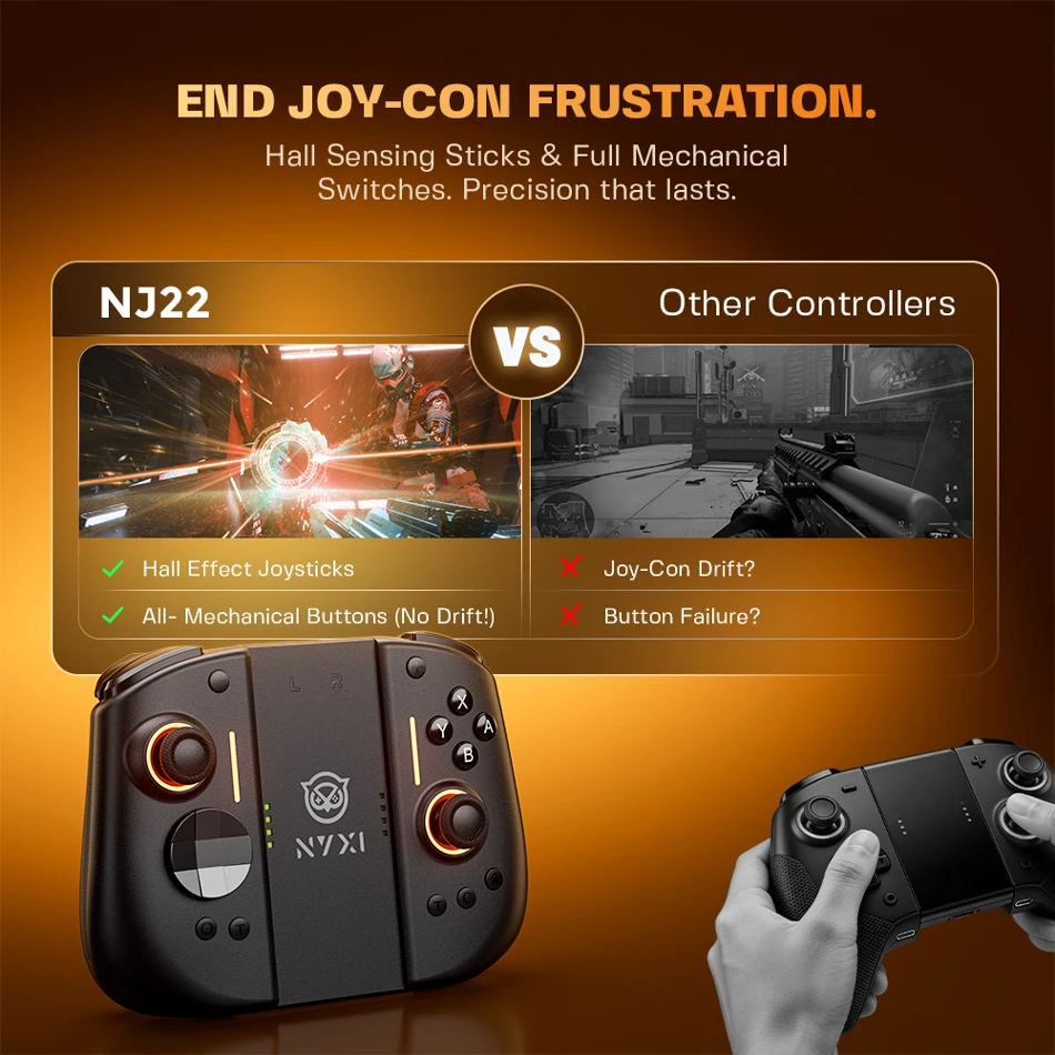 NYXI Hyperion 3 Wireless JoyPad for Switch 2, ergonomic controllers, Bluetooth, charging dock included