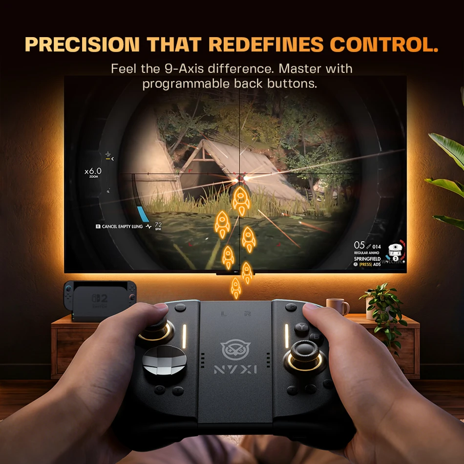 NYXI Hyperion 3 Wireless JoyPad for Switch 2, ergonomic controllers, Bluetooth, charging dock included