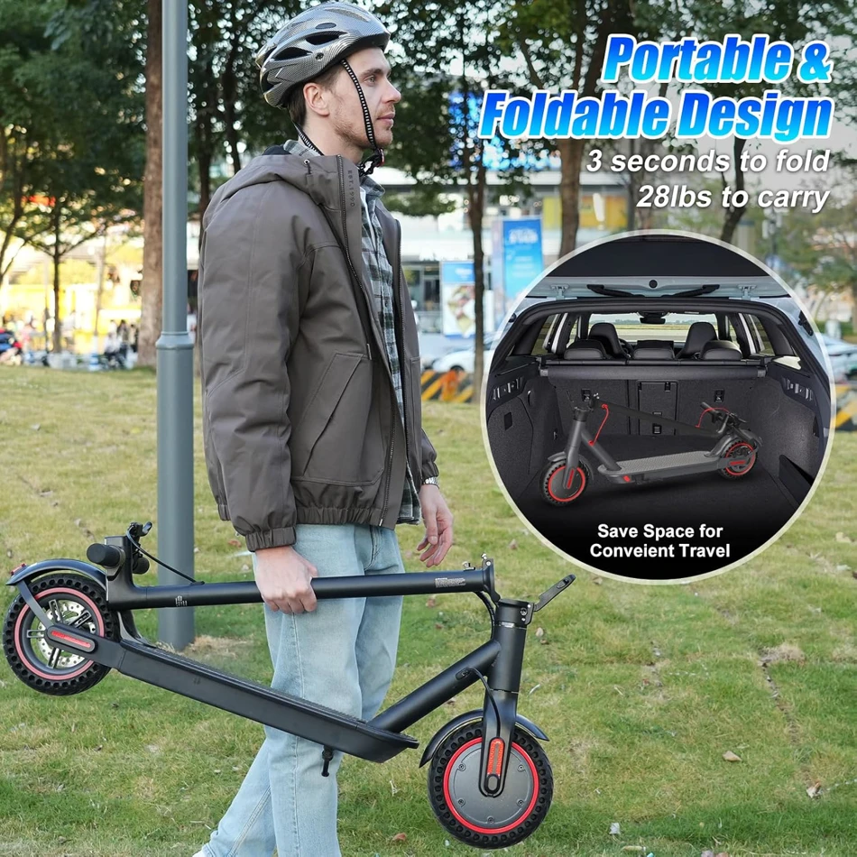 Apex Pro Electric Scooter Adults 350W 36V 5.2Ah 19 Miles Foldable E Scooter Solid Tire 8.5" App Included