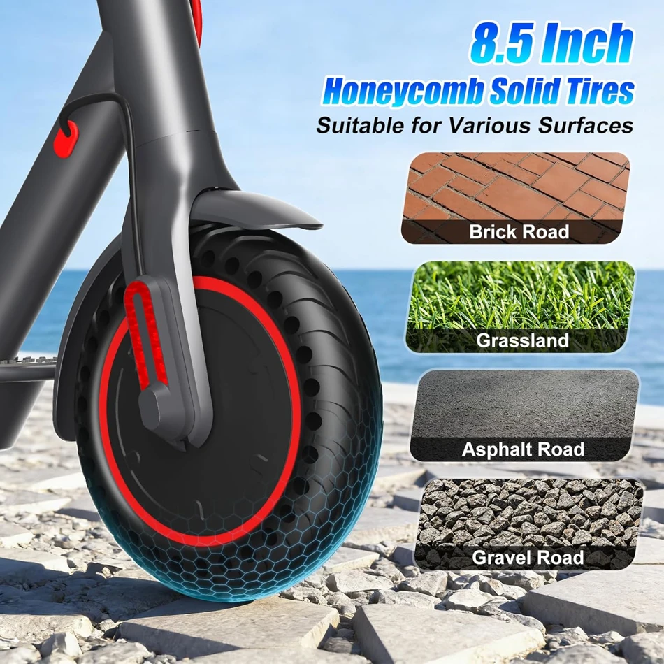 Apex Pro Electric Scooter Adults 350W 36V 5.2Ah 19 Miles Foldable E Scooter Solid Tire 8.5" App Included