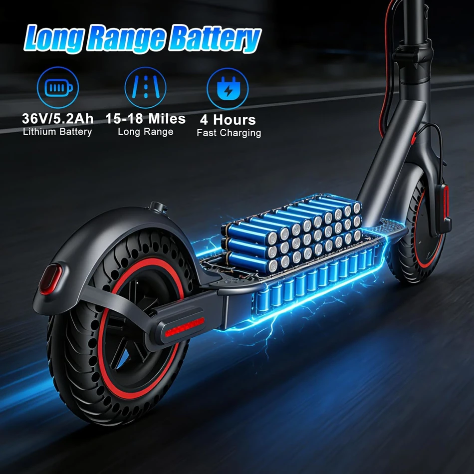 Apex Pro Electric Scooter Adults 350W 36V 5.2Ah 19 Miles Foldable E Scooter Solid Tire 8.5" App Included