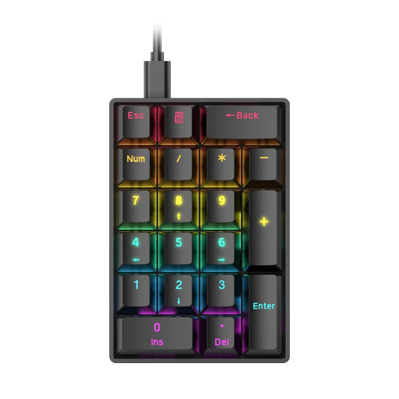 20 Key Mechanical Numeric Keypad Type-C Wired Mini Number Pad Blue Red Switch RGB Backlight K20 Calculator Shortcut
