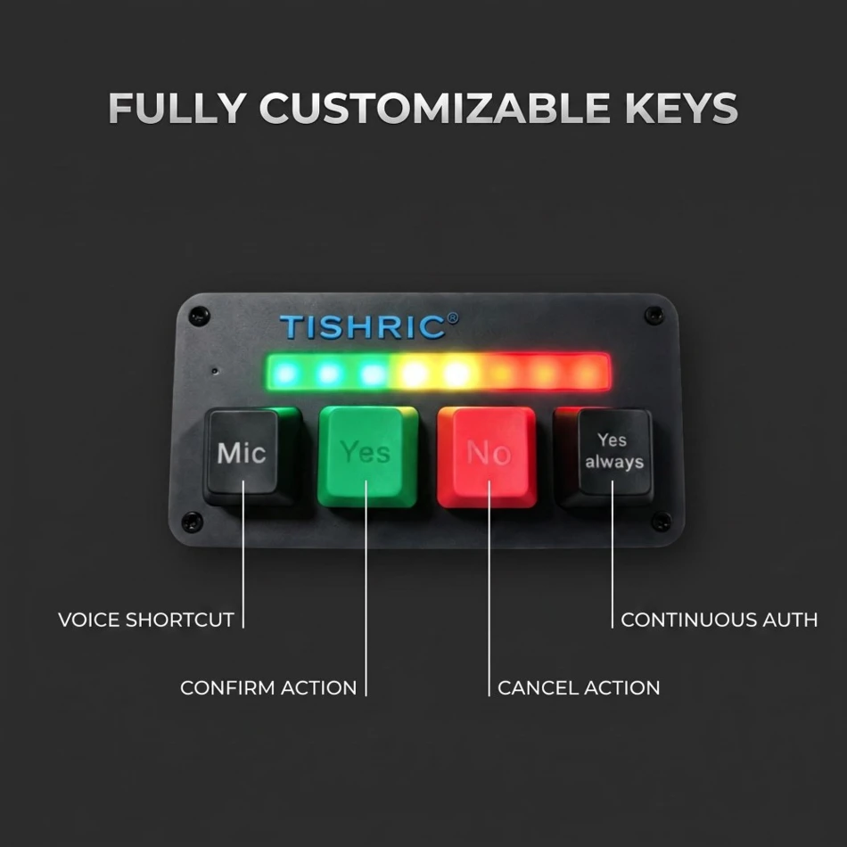 TISHRIC USB Mechanical Keyboard AI Microphone Voice Input 4 Keys RGB Programming Macro Hotswap Mini Keyboard Wired