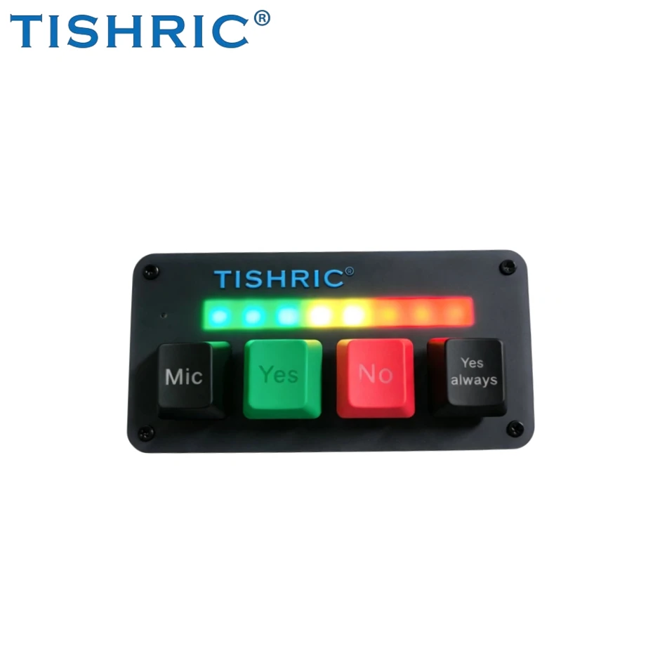 TISHRIC USB Mechanical Keyboard AI Microphone Voice Input 4 Keys RGB Programming Macro Hotswap Mini Keyboard Wired