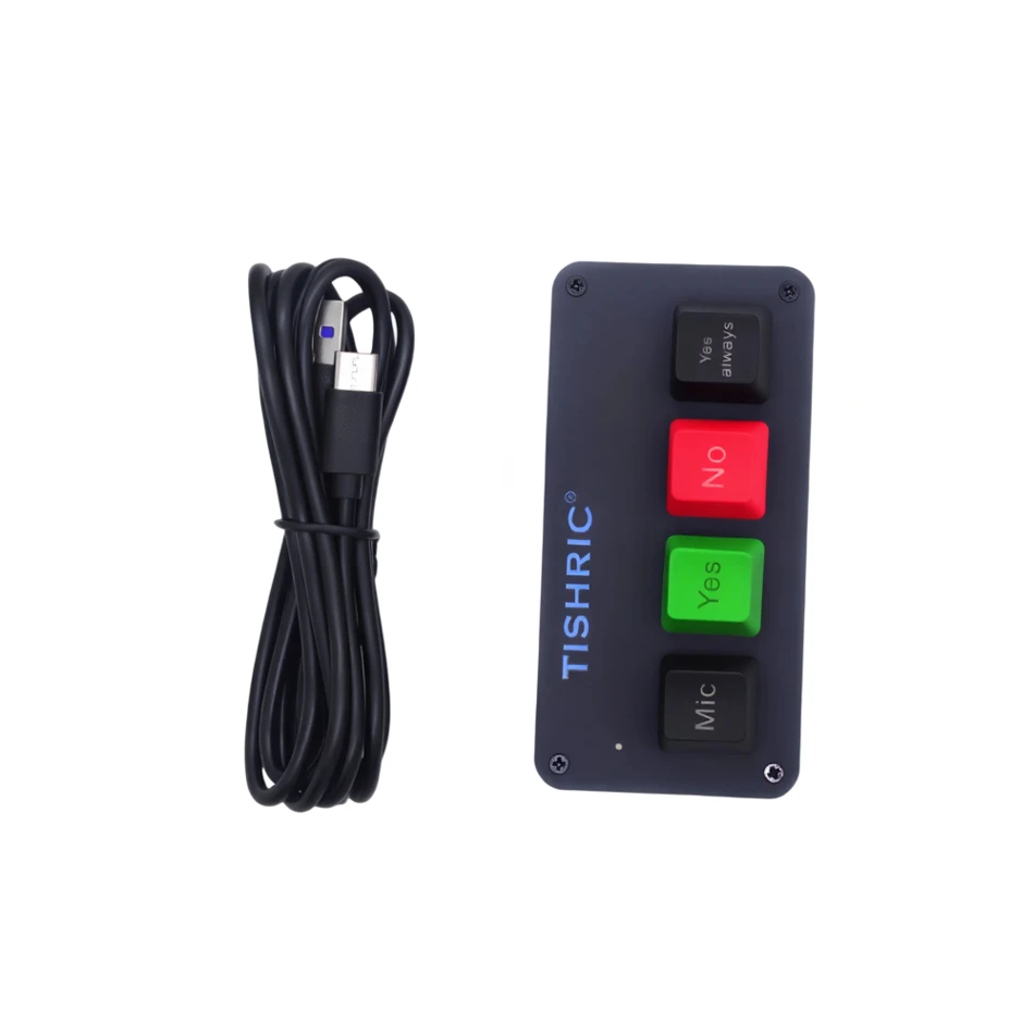 TISHRIC USB Mechanical Keyboard AI Microphone Voice Input 4 Keys RGB Programming Macro Hotswap Mini Keyboard Wired