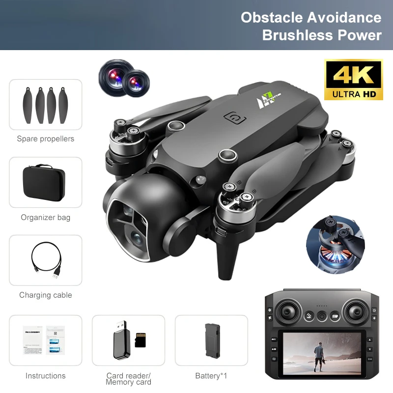 M7 GPS Drone 8K  Aerial HD Dual Camera Intelligent Opstacle Avoidance Brushless Power Screen Remote Control GPS Drone