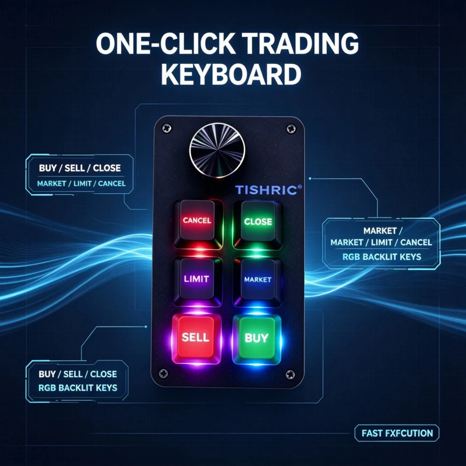 Redragon K588 RGB Mini Mechanical Keyboard 6 Keys 1 Knob Macro Programming USB Stock Trading Photoshop Gaming Copy Paste Keypad