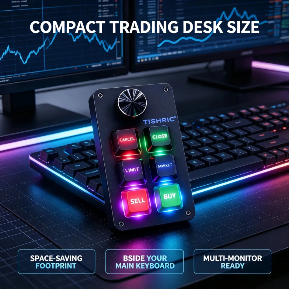 Redragon K588 RGB Mini Mechanical Keyboard 6 Keys 1 Knob Macro Programming USB Stock Trading Photoshop Gaming Copy Paste Keypad