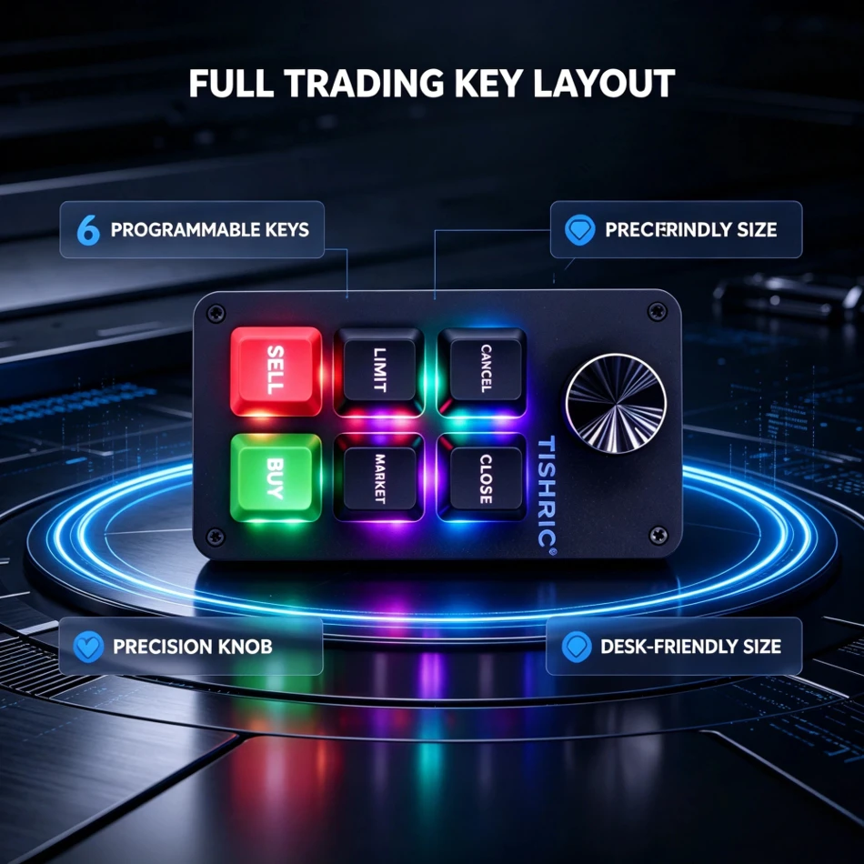 Redragon K588 RGB Mini Mechanical Keyboard 6 Keys 1 Knob Macro Programming USB Stock Trading Photoshop Gaming Copy Paste Keypad