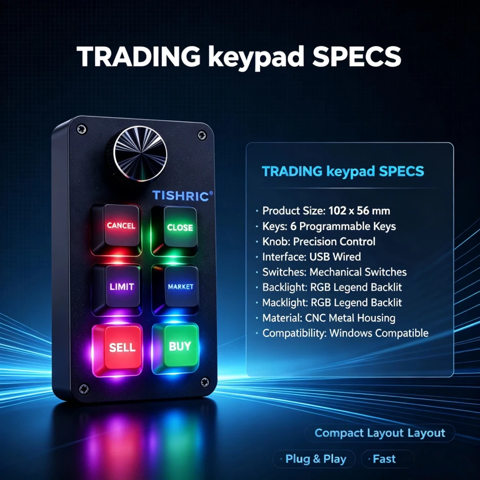 Redragon K588 RGB Mini Mechanical Keyboard 6 Keys 1 Knob Macro Programming USB Stock Trading Photoshop Gaming Copy Paste Keypad