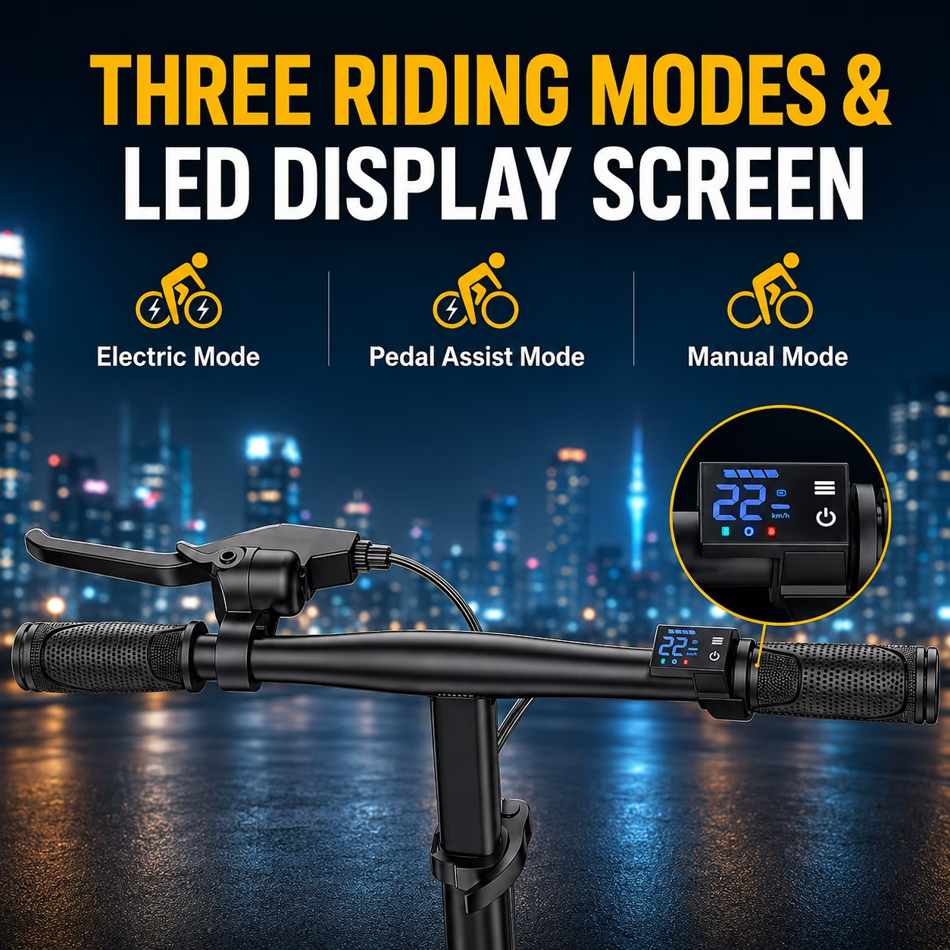 Ado Air 14 Folding Electric Bike 500W 48V Removable Battery 30-45 Miles Range Charger Included