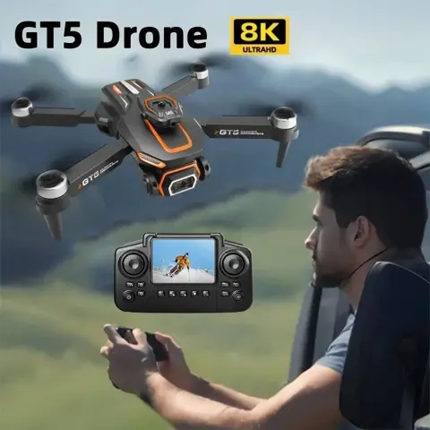 Xiaomi GT5 Mini Drone with 4K Professional 8K HD Camera and Screen, Brushless Motor, Optical Flow, and Obstacle Avoidance RC Quadcopter