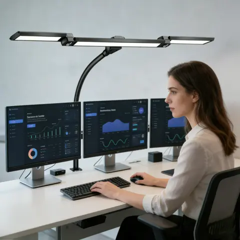 LED Desk Lamp with Clamp Remote Dimming 24W Ultra Bright Desk Lamp for Home and Office Architects Paired with Ambient Lighting