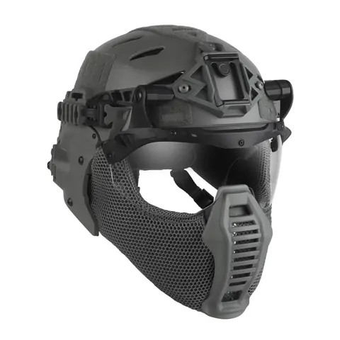 Tactical Full Protective Helmet with Half Face Mask Mouthguard/Flip Goggles/Ear Cover Hunting Airsoft Paintball Wendy 3.0 Helmet