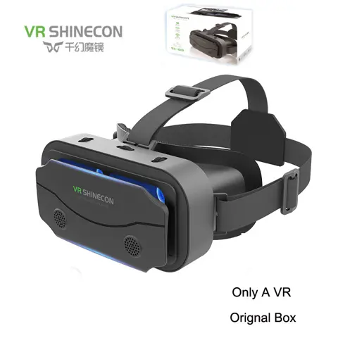 SHINECON 3D Virtual Reality Headset for 5-7 Inch Smartphones, compatible with Google Cardboard VR glasses, includes original box.
