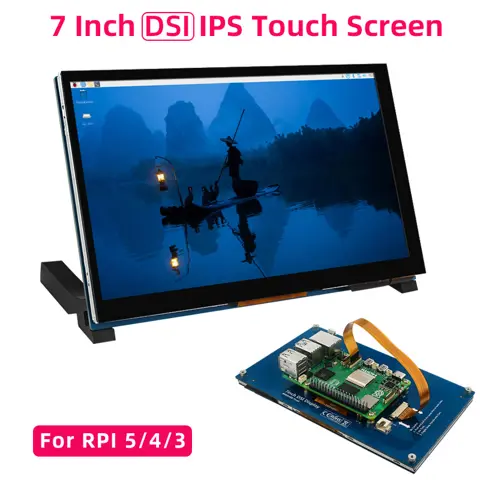 7 Inch DSI Touch Screen for Raspberry Pi 5 4B 3B+ 3B IPS Display 800 480 LCD MIPI CSI Cable With Standard Monitor for RPI 5 Pi5