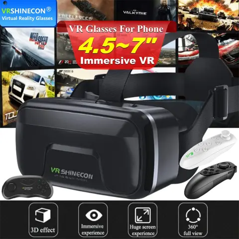 G04A IMAX 3D VR Glasses Virtual Reality Headset 4.5-7 Smartphone Game Controller