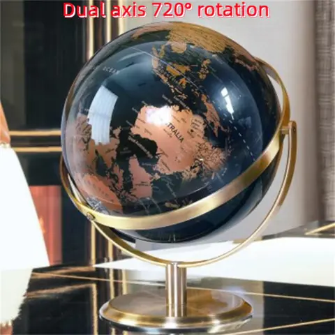 NovaWorld Globe 20cm Desktop Geography Globe Metal ABS Dual Axis 720 Degree Rotation