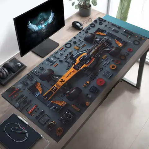 Racing Car Parts XXL Gaming Mouse Pad 90x40 cm Soft Computer Keyboard Mat Desktop Desk Protector