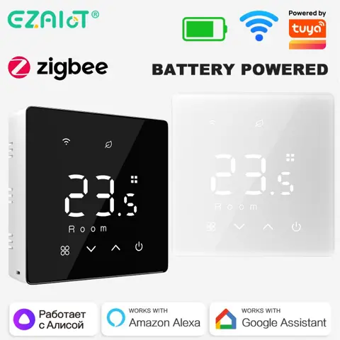 Smart WiFi Thermostat Zigbee Tuya Water Gas Boiler Power Battery Powered Wireless Temperature Controller Alexa Google Home Alice
