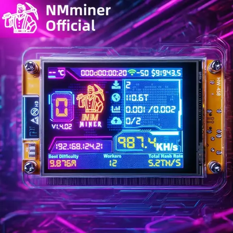 NerdMiner V2 NMMiner Solo Lottery Bitcoin Miner 980KHs Hashrate ESP32 2.8 inch Smart Display DROOM