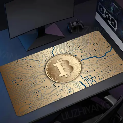 Crypto Bitcoin Mouse Pad XXL Large Desktop Keyboard Table Pad Game Rubber Anti-slip Desk Mat Computer Accessories Long Mousepad